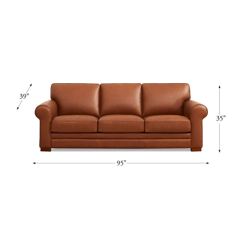 Hydeline Brookfield Top Grain Leather Sofa Set, Sofa and Loveseat