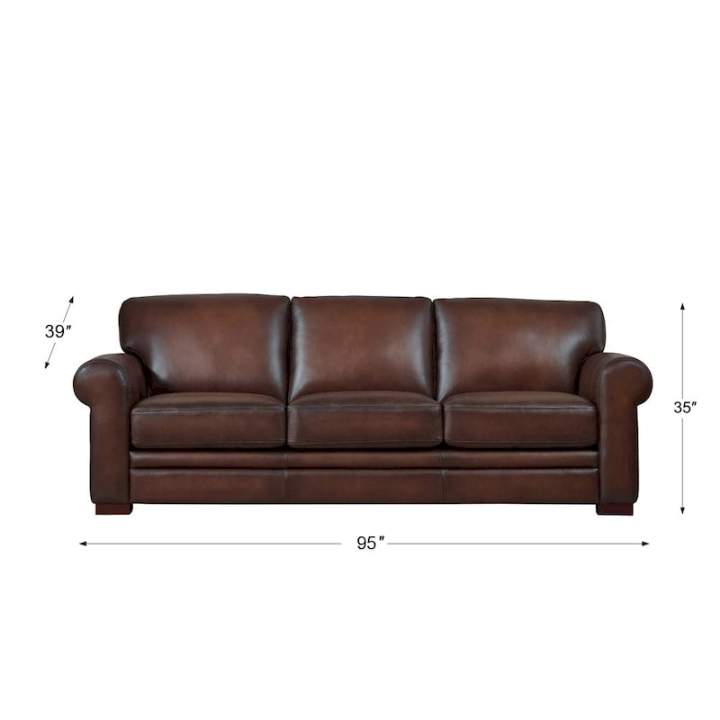 Hydeline Brookfield Top Grain Leather Sofa Set, Sofa and Loveseat
