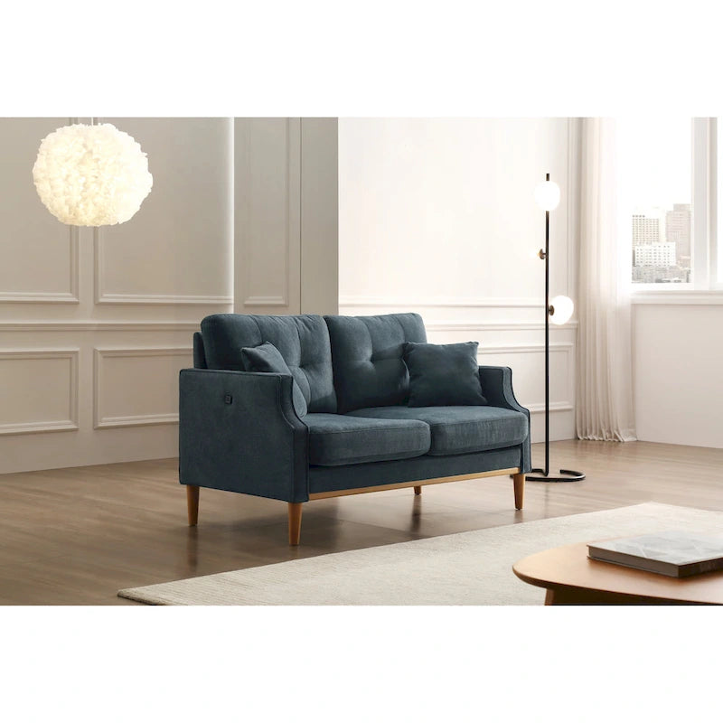 Loveseat With Waterproof Fabric, USB Charge