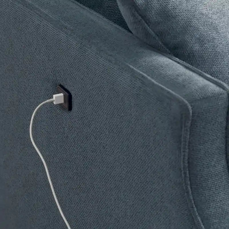 Loveseat With Waterproof Fabric, USB Charge