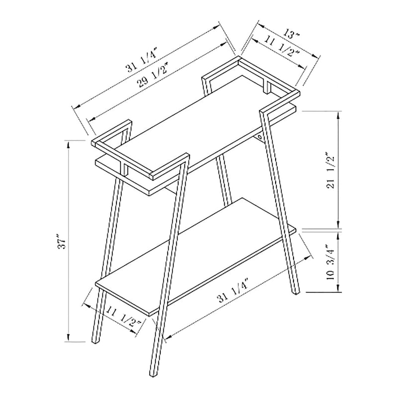 Russell Urban 31-inch Metal Two-tier Console Table