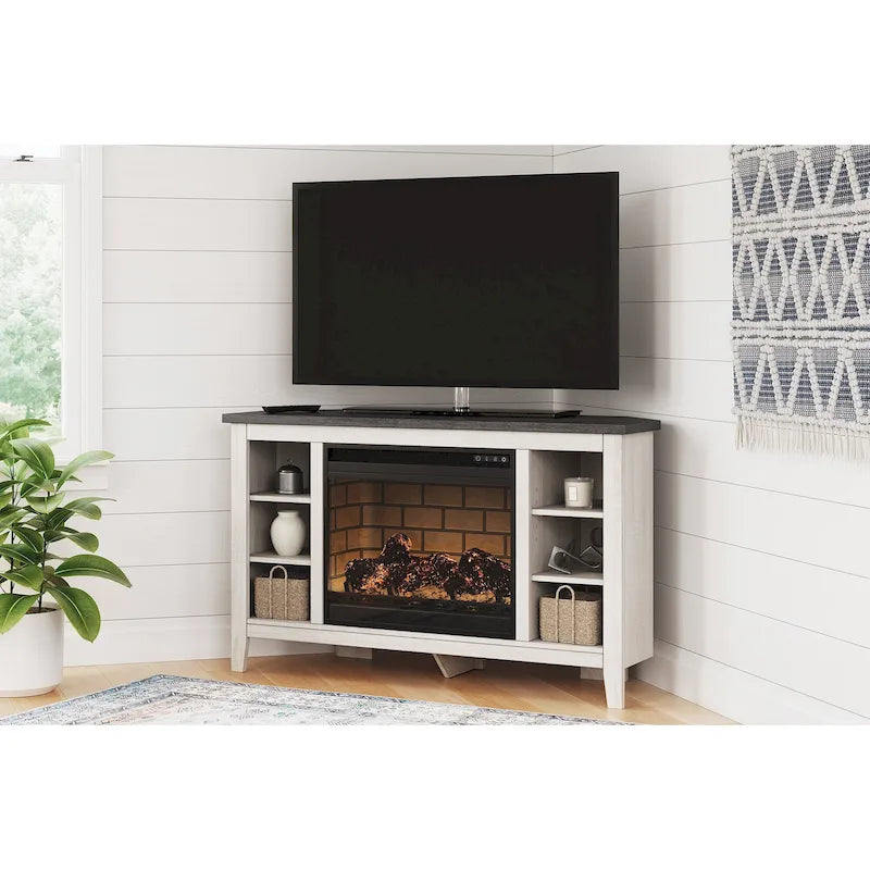 Signature Design by Ashley Arlenbry 48 Corner TV Stand with Electric Fireplace - 48W x 15.75D x 28.5H