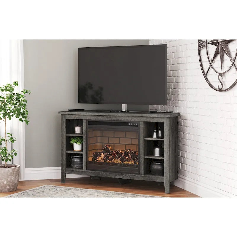 Signature Design by Ashley Arlenbry 48 Corner TV Stand with Electric Fireplace - 48W x 15.75D x 28.5H