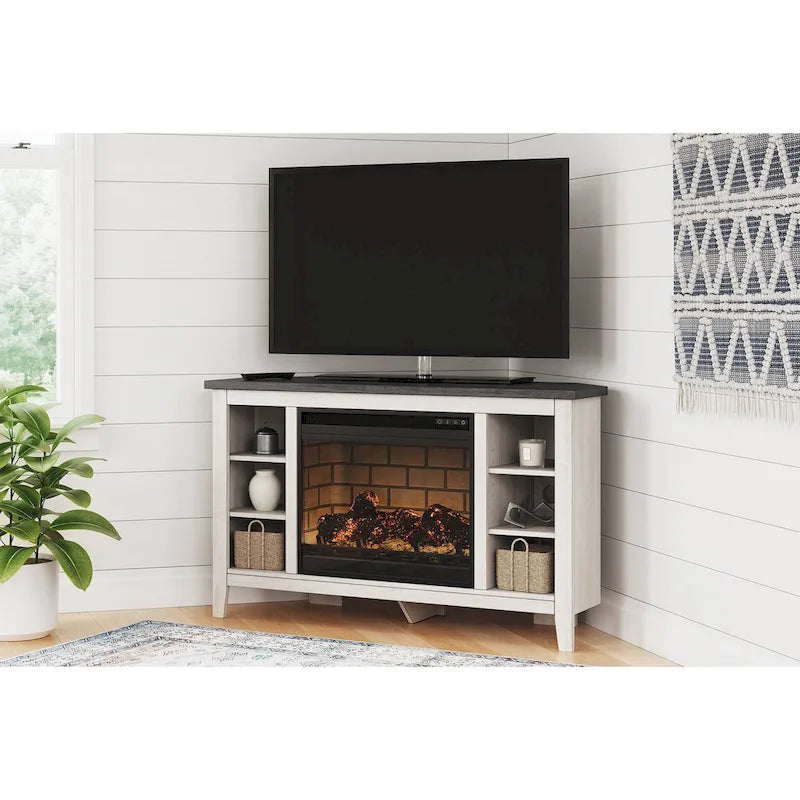 Signature Design by Ashley Arlenbry 48 Corner TV Stand with Electric Fireplace - 48W x 15.75D x 28.5H