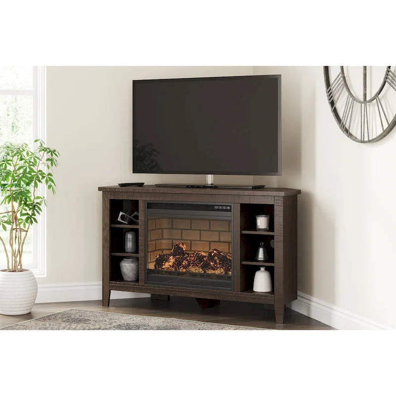 Signature Design by Ashley Arlenbry 48 Corner TV Stand with Electric Fireplace - 48W x 15.75D x 28.5H