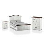 Ynez Farmhouse White Pine 3-Piece Panel Bedroom Set with USB Port by Furniture of America