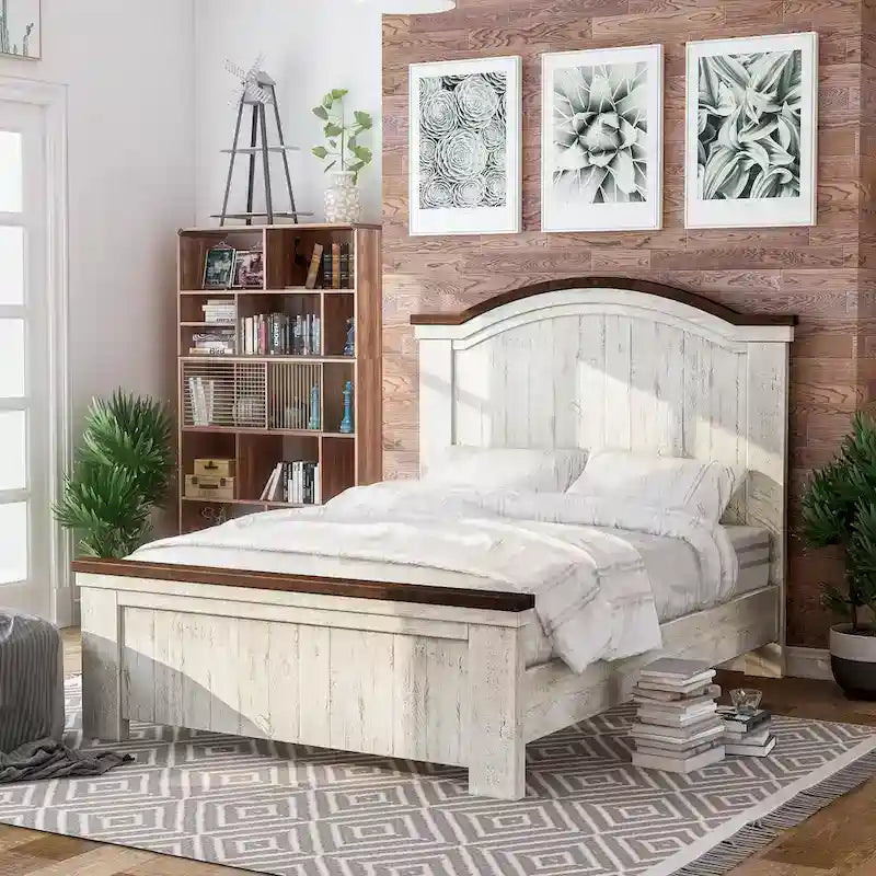 Ynez Farmhouse White Pine 3-Piece Panel Bedroom Set with USB Port by Furniture of America