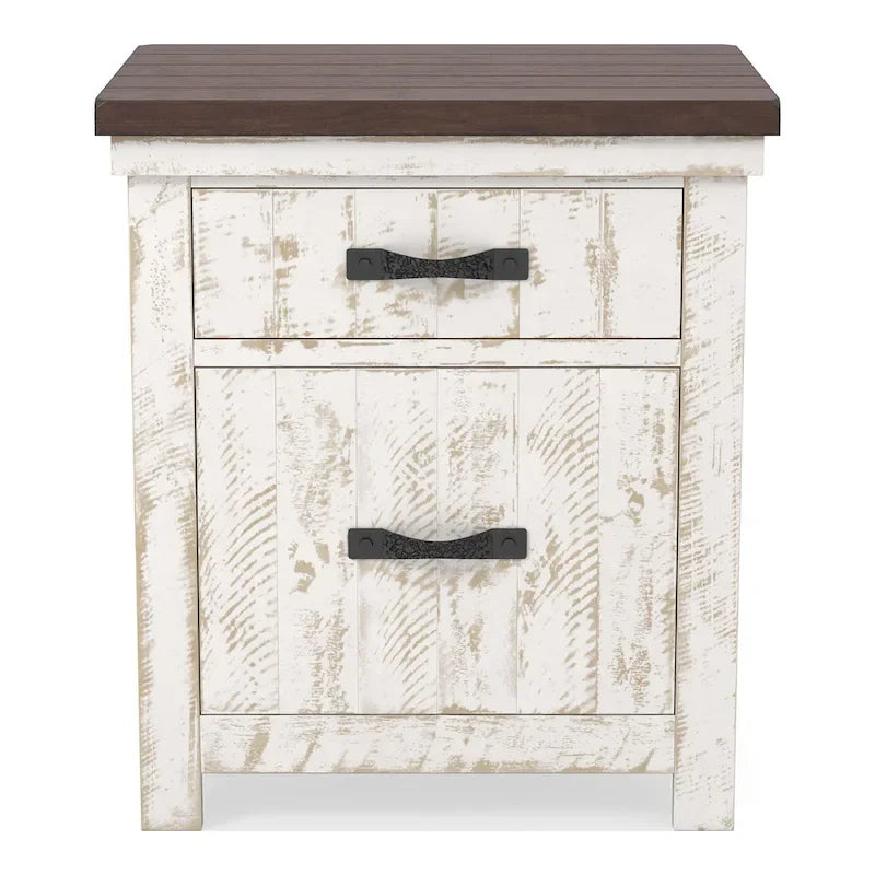 Ynez Farmhouse White Pine 3-Piece Panel Bedroom Set with USB Port by Furniture of America