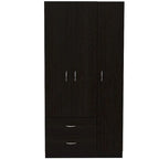 FM Furniture Eureka 3 Door Armoire with 2 Drawers, Inner Shelves, and Rod
