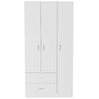 FM Furniture Eureka 3 Door Armoire with 2 Drawers, Inner Shelves, and Rod