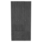FM Furniture Eureka 3 Door Armoire with 2 Drawers, Inner Shelves, and Rod