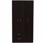 FM Furniture Eureka 3 Door Armoire with 2 Drawers, Inner Shelves, and Rod