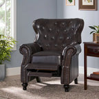 Walder Contemporary Tufted Recliner with Nailhead Trim by Christopher Knight Home