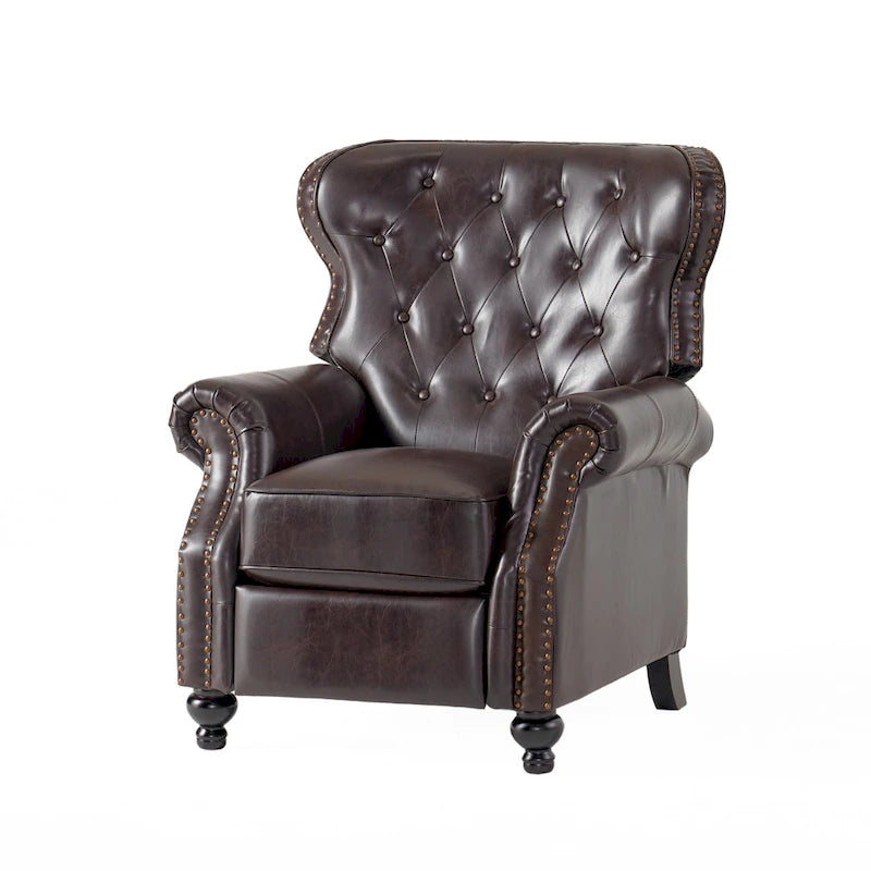 Walder Contemporary Tufted Recliner with Nailhead Trim by Christopher Knight Home