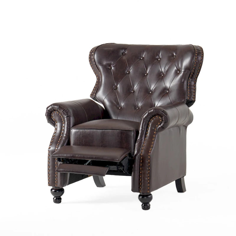 Walder Contemporary Tufted Recliner with Nailhead Trim by Christopher Knight Home