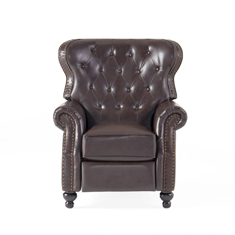 Walder Contemporary Tufted Recliner with Nailhead Trim by Christopher Knight Home