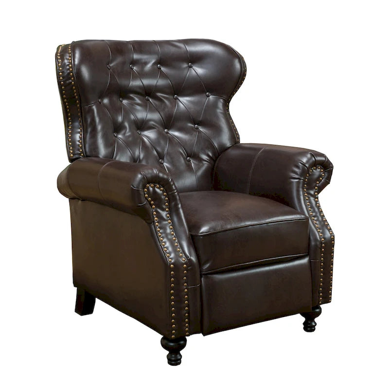 Walder Contemporary Tufted Recliner with Nailhead Trim by Christopher Knight Home