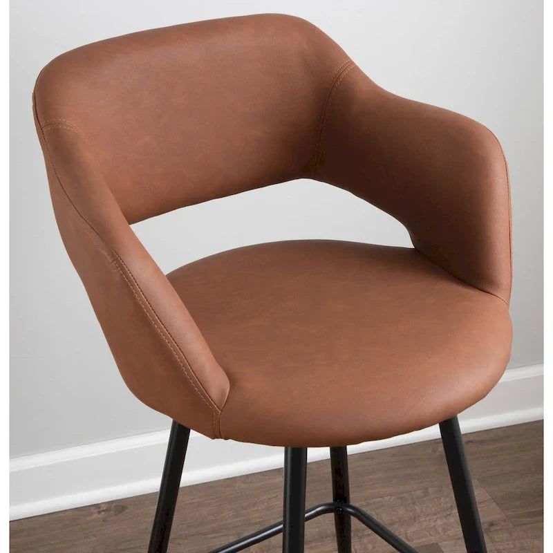 Carson Carrington Vallen Faux Leather Bar Stools (Set of 2) - N/A