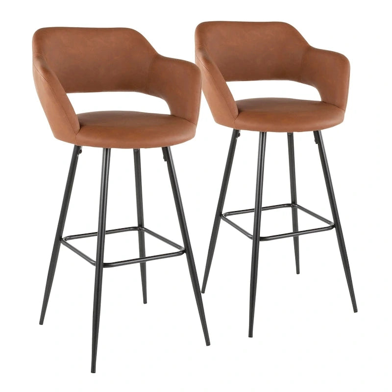 Carson Carrington Vallen Faux Leather Bar Stools (Set of 2) - N/A