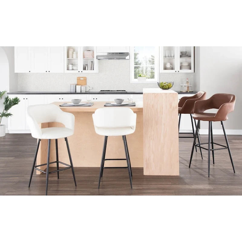 Carson Carrington Vallen Faux Leather Bar Stools (Set of 2) - N/A