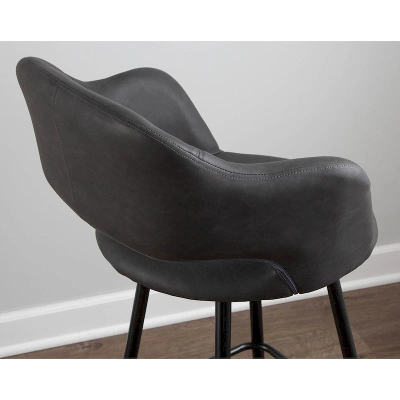 Carson Carrington Vallen Faux Leather Bar Stools (Set of 2) - N/A