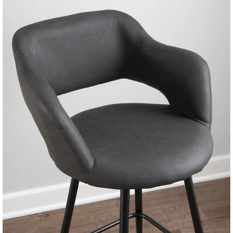 Carson Carrington Vallen Faux Leather Bar Stools (Set of 2) - N/A