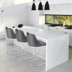 Velvet/Faux Leather Barstool, Counter Height Stools Set of 3 - 18.9W x 20.5D x 36.6H