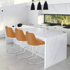 Velvet/Faux Leather Barstool, Counter Height Stools Set of 3 - 18.9W x 20.5D x 36.6H