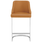 Velvet/Faux Leather Barstool, Counter Height Stools Set of 3 - 18.9W x 20.5D x 36.6H