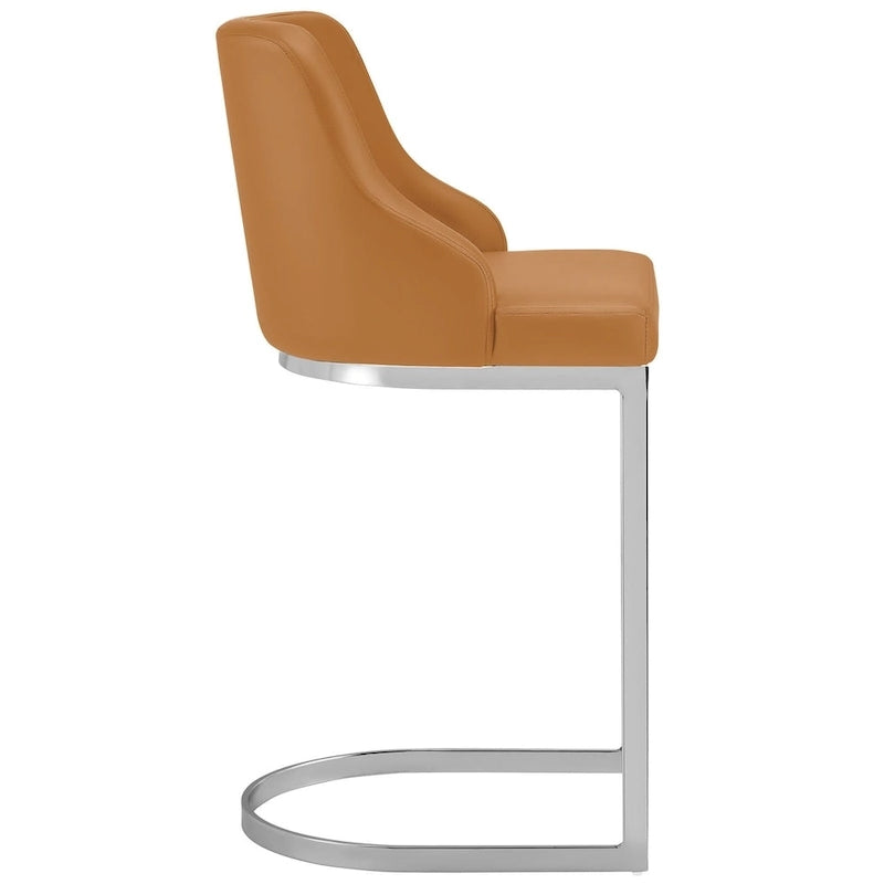 Velvet/Faux Leather Barstool, Counter Height Stools Set of 3 - 18.9W x 20.5D x 36.6H