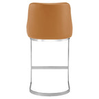 Velvet/Faux Leather Barstool, Counter Height Stools Set of 3 - 18.9W x 20.5D x 36.6H