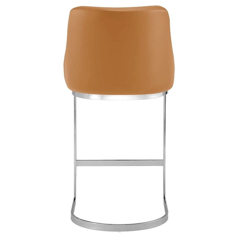 Velvet/Faux Leather Barstool, Counter Height Stools Set of 3 - 18.9W x 20.5D x 36.6H