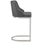 Velvet/Faux Leather Barstool, Counter Height Stools Set of 3 - 18.9W x 20.5D x 36.6H