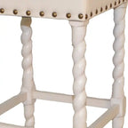 24 Cream And White Backless Counter Height Bar Chair With Footrest - 16.375