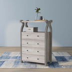 DH BASIC Transitional Coastal White 31-inch Wide 4-Drawer VerticalDresser by Denhour