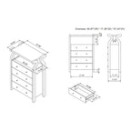 DH BASIC Transitional Coastal White 31-inch Wide 4-Drawer VerticalDresser by Denhour