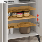 4 Door White Entryway Shoes Storage Cabinet Adjustable Shelf Sideboard