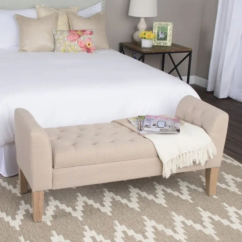 Copper Grove Chugach Tufted Storage Bench Settee Sand Dune