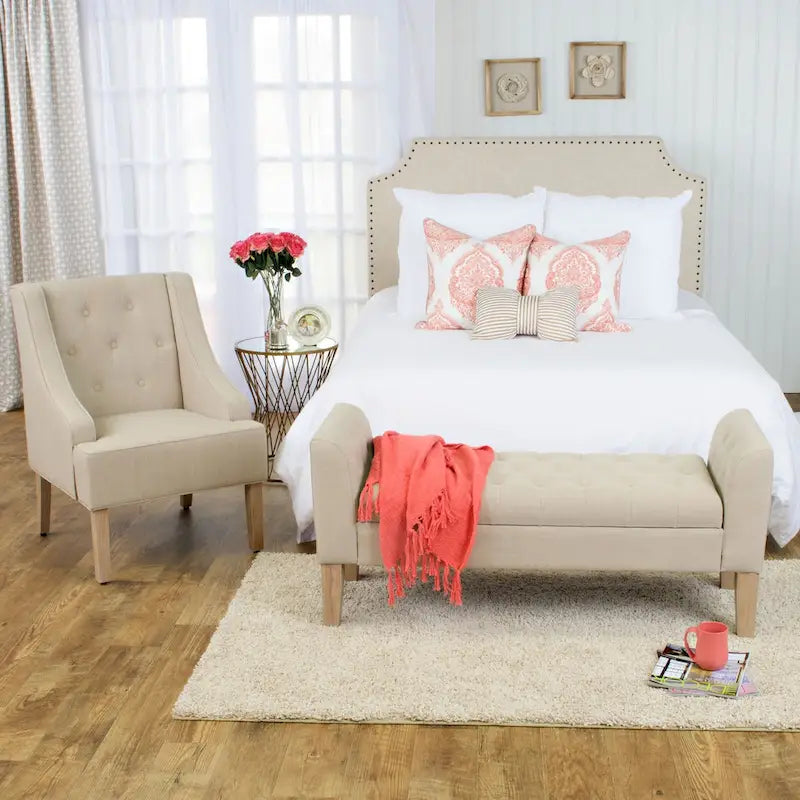 Copper Grove Chugach Tufted Storage Bench Settee Sand Dune