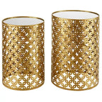 Set of Two Round Gold Nesting Tables