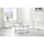 Steve Silver Eden White Marble Top Round Coffee Table