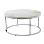 Steve Silver Eden White Marble Top Round Coffee Table