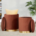Silver Orchid Corday Contemporary Pleated Nesting Ottoman Set