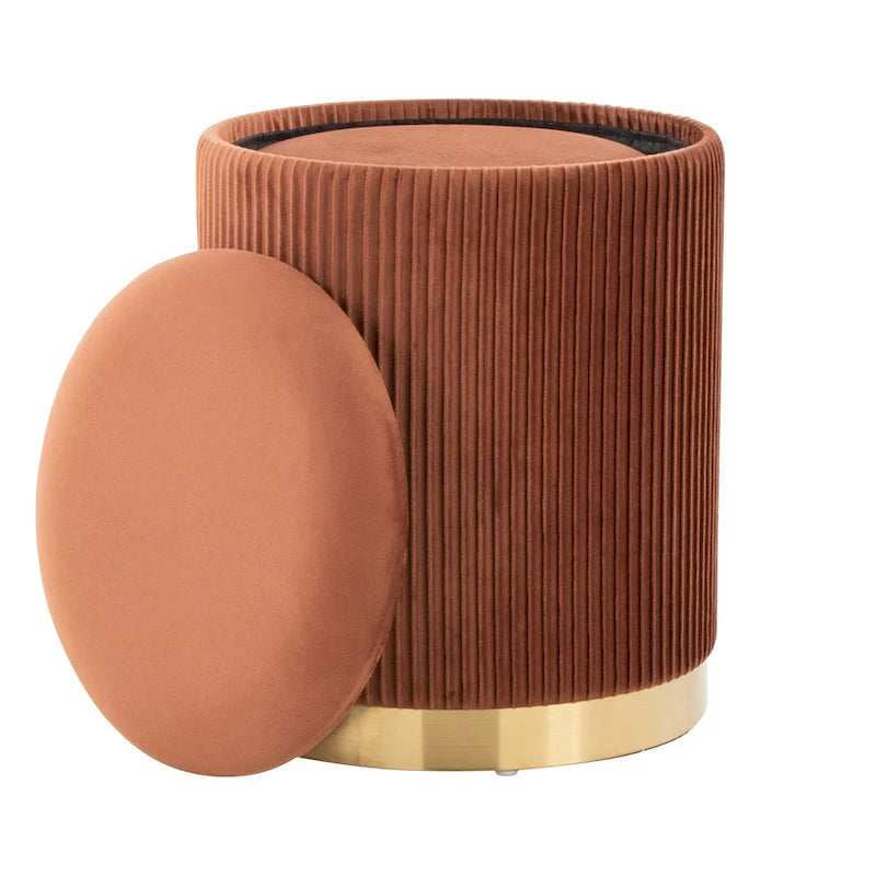 Silver Orchid Corday Contemporary Pleated Nesting Ottoman Set