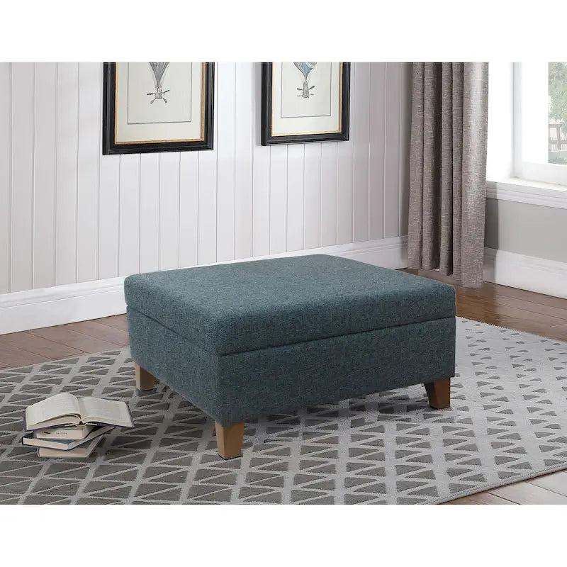 HomePop Luxury 32 Square Storage Ottoman
