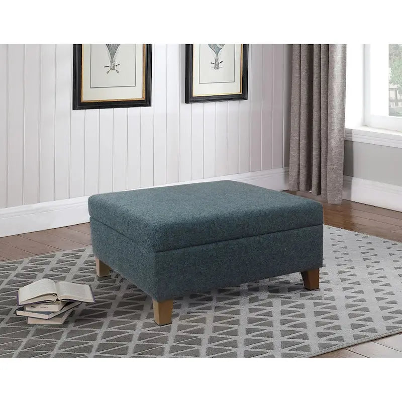 HomePop Luxury 32 Square Storage Ottoman