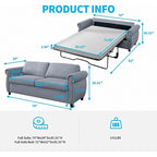 Mixoy Pull Out 2 in 1 Sleeper Sofa Bed with Mattress,Convertible Upholstered Loveseat with Nailhead