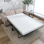 Mixoy Pull Out 2 in 1 Sleeper Sofa Bed with Mattress,Convertible Upholstered Loveseat with Nailhead