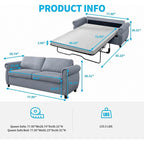 Mixoy Pull Out 2 in 1 Sleeper Sofa Bed with Mattress,Convertible Upholstered Loveseat with Nailhead