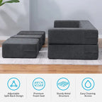 Mixoy Queen Convertible Velvet Futon Sofa Bed with 3 Ottomans,Memory Foam,Foldable Mattress Floor Couch Sofa